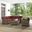 Bradenton 5 Piece Wicker Outdoor Sectional Patio Furniture Set In Sangria and Weathered Brown