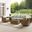 Bradenton 5 Piece Wicker Outdoor Sofa and Swivel Rocker Set In Gray and Weathered Brown