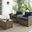 Bradenton Wicker Outdoor Chair Set of 2 In Navy and Weathered Brown