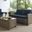 Bradenton Wicker Outdoor Loveseat In Navy and Weathered Brown