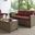 Bradenton Wicker Outdoor Loveseat In Sangria and Weathered Brown