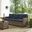 Bradenton Wicker Outdoor Sofa In Navy and Weathered Brown