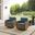 Bradenton Wicker Swivel Rocker Outdoor Chair In Navy and Weathered Brown - Set of 2