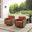 Bradenton Wicker Swivel Rocker Outdoor Chair In Sangria and Weathered Brown - Set of 2