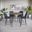 Brennan 5 Piece Round Counter Height Dining Set with Upholstered Barstools In Blueberry