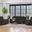 Brentwood Upholstered Motion Reclining Living Room Set In Dark Charcoal
