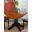British Isles 42" Oak Black Round Double Drop-Leaf Dining Table