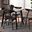 Britte Mid-Century Modern Dark Grey Fabric Upholstered Dark Oak Brown Finished 5-Piece Wood Dining Set