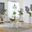 Brook Bay Drop Leaf Dining Room Set In Textured White With Carbon Gray Top