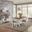 Brook Bay Textured White With Carbon Gray Trestle Extendable Dining Room Set