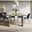 Burke 76 Inch 5 Piece Dining Room Set with Faux Leather Chairs In Blueberry