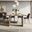 Burke 76 Inch 5 Piece Dining Room Set with Faux Leather Chairs In Dark Brown