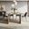 Burke 76 Inch 5 Piece Dining Room Set with Faux Leather Chairs In Grey