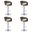 Butterfly Adjustable Height Swivel Bar Stool Set of 4 with Chrome Base In Gray and Walnut
