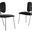 Butterfly Winged Side Chairs Set of 4 In Black Velvet and Silver Chrome Base