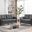 Callie Gray Velvet Fabric Sofa Loveseat Living Room Set