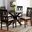 Callie Modern and Contemporary Sand Fabric Upholstered and Dark Brown Finished Wood 5-Piece Dining Set