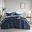 Camden Chambray Print Solid Comforter Set In Navy