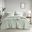 Camden Chambray Print Solid Comforter Set In Sage Green