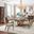 Camellia Field Rectangular Pedestal Dining Room Set In Warm Pecan