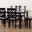 Caron Modern And Contemporary Grey Fabric Upholstered Espresso Brown Finished Wood 7-Piece Dining Set