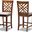 Caron Modern And Contemporary Grey Fabric Upholstered Walnut Brown Finished 2-Piece Wood Counter Height Pub Chair Set