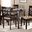 Caron Modern And Contemporary Sand Fabric Upholstered Espresso Brown Finished Wood 5-Piece Dining Set