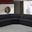 Cascade Fabric Modular Sectional In Black Velvet