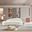 Caspian Chenille Fabric Upholstered Living Room Set In Cream