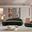 Caspian Chenille Fabric Upholstered Living Room Set In Green