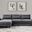 Caspian Upholstered Curved Arms Sectional Sofa Grey
