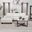 Caspian Upholstered Curved Arms Sectional Sofa White and Black