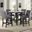Celeste 42 Inch Round Faux Marble And Blue Dining Table