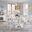 Charleston Extendable Round Dining Set In White Dove