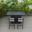 Chelsea Aluminum Outdoor Dining Set with 1 Bar Height Fire Pit Table and 4 Bar Chair In Black with Beige Cushions