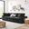 Commix Down Filled Overstuffed 3 Piece Sectional Sofa Set In Black