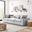 Commix Down Filled Overstuffed 3 Piece Sectional Sofa Set In Light Gray