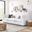 Commix Down Filled Overstuffed 3 Piece Sectional Sofa Set In White