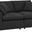 Commix Down Filled Overstuffed Boucle Fabric Loveseat In Black