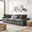 Commix Gray Down Filled Overstuffed 3 Piece Sectional Sofa Set