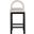 Conrad Linen Textured Fabric Counter Stool In Black and Beige