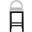 Conrad Linen Textured Fabric Counter Stool In Black and Grey