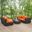 Convene Espresso Orange 5 Piece Outdoor Patio Sectional Set EEI-2163-EXP-ORA-SET