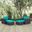 Convene Espresso Turquoise 4 Piece Outdoor Patio Sectional Set
