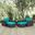Convene Espresso Turquoise 5 Piece Outdoor Patio Sectional Set EEI-2201-EXP-TRQ-SET