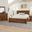 Cool Rustic Plank Footboard Storage Bedroom Set In Amber