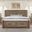 Cool Rustic Queen Plank Footboard Storage Bedroom Set In Stone Grey