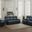 Corry Power Reclining Living Room Set In Dark Blue