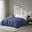 Cotton Freshspun Basketweave Twin Blanket With 1 Inch Self Hem In Navy