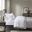 Cotton Peached Percale 3 Piece Twin Sheet Set In White